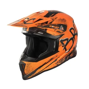 Kimo Bro V2 - motocross helmet for children and teenagers - Orange Rabatt